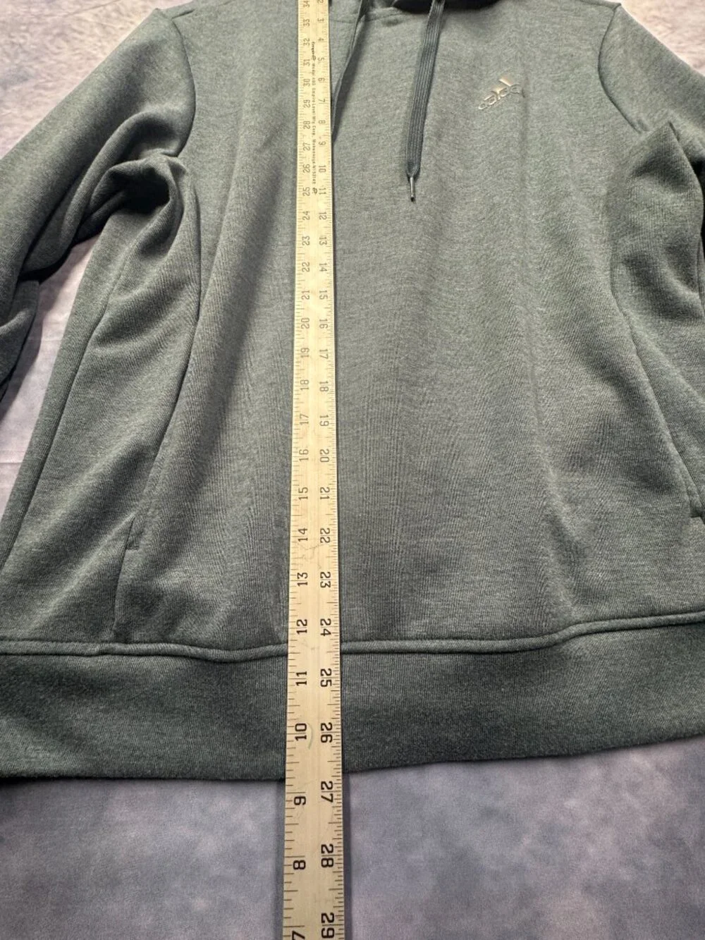 Adidas Hoodie Mens Medium Heather Green Athletic Pullover Sweatshirt Activewear